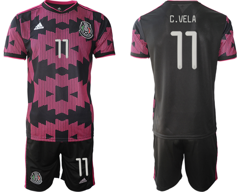 Men 2020-2021 Season National team Mexico home black #11 Soccer Jersey